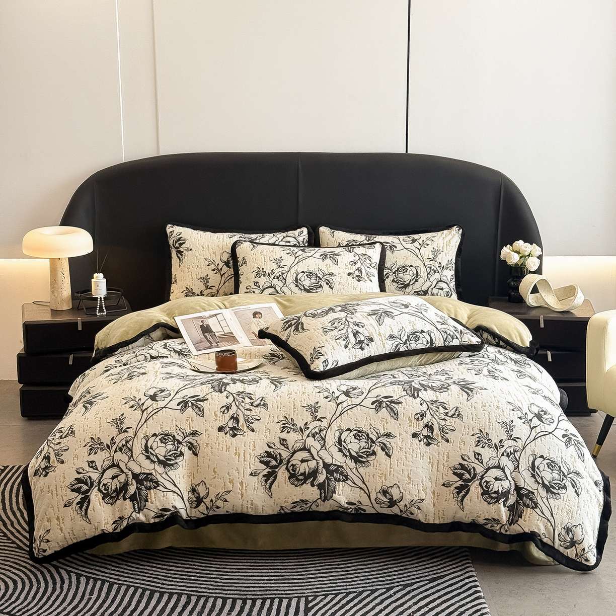 91家纺网 家纺一手货源 找家纺 （总）典曼家纺 2025新款A类宽包边雕花绒四件套