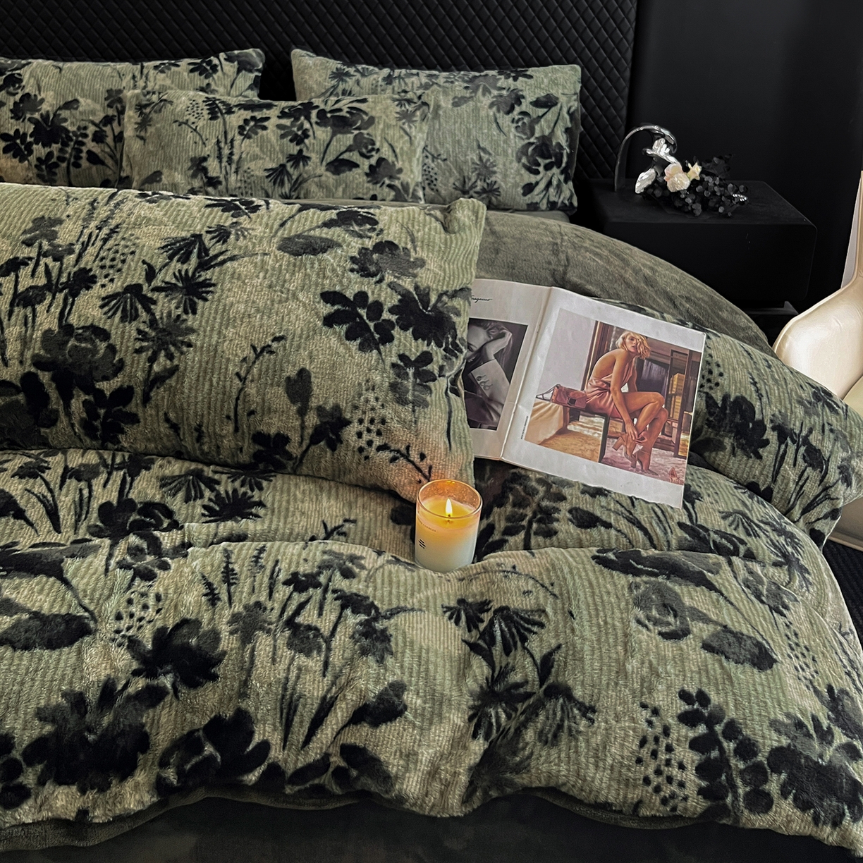 91家纺网 家纺一手货源 找家纺 民新家纺 2025新款兔毛绒印花简约款四件套 简约款-芳华