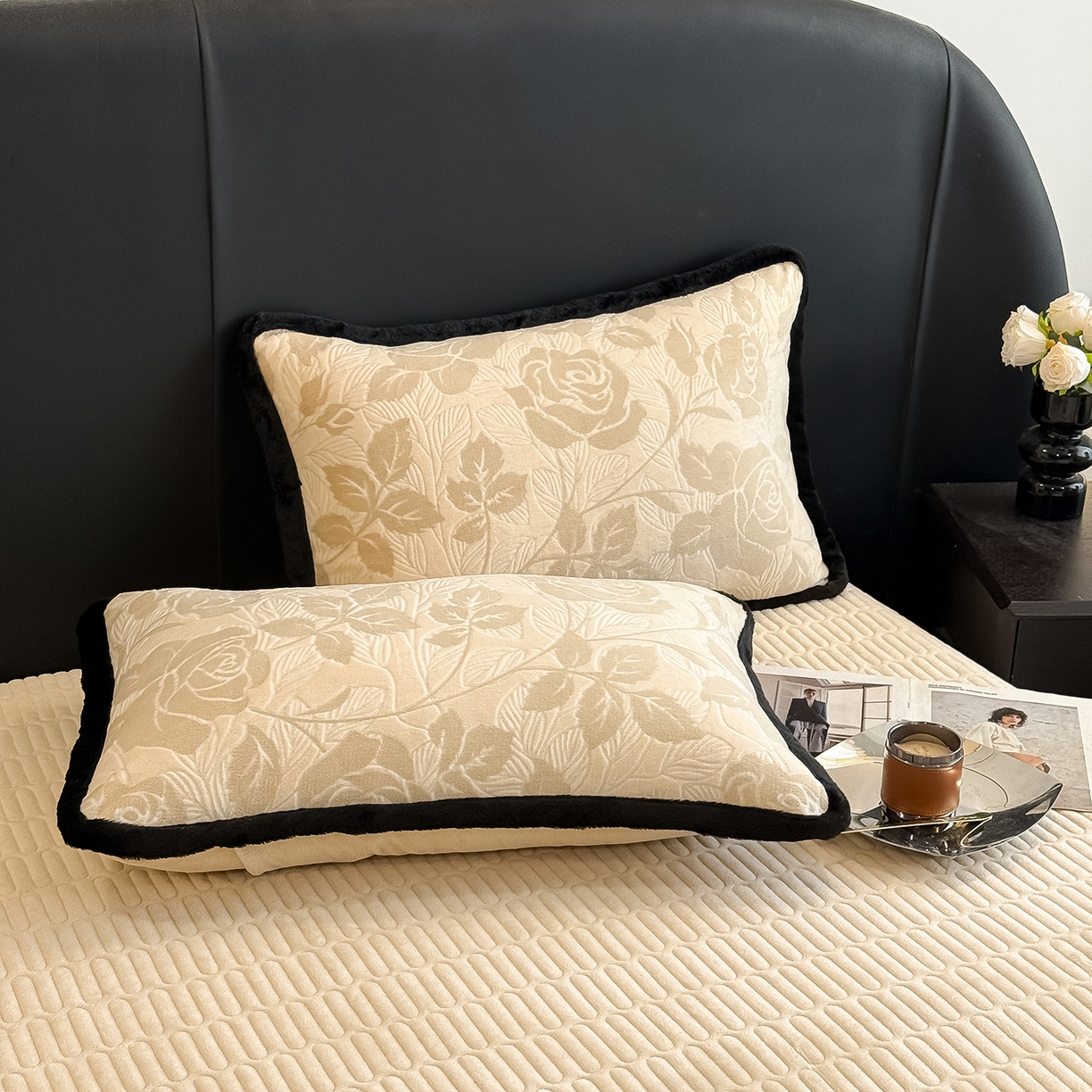 91家纺网 家纺一手货源 找家纺 典曼家纺 2025新款A类宽包边雕花绒四件套 柔曼花踪