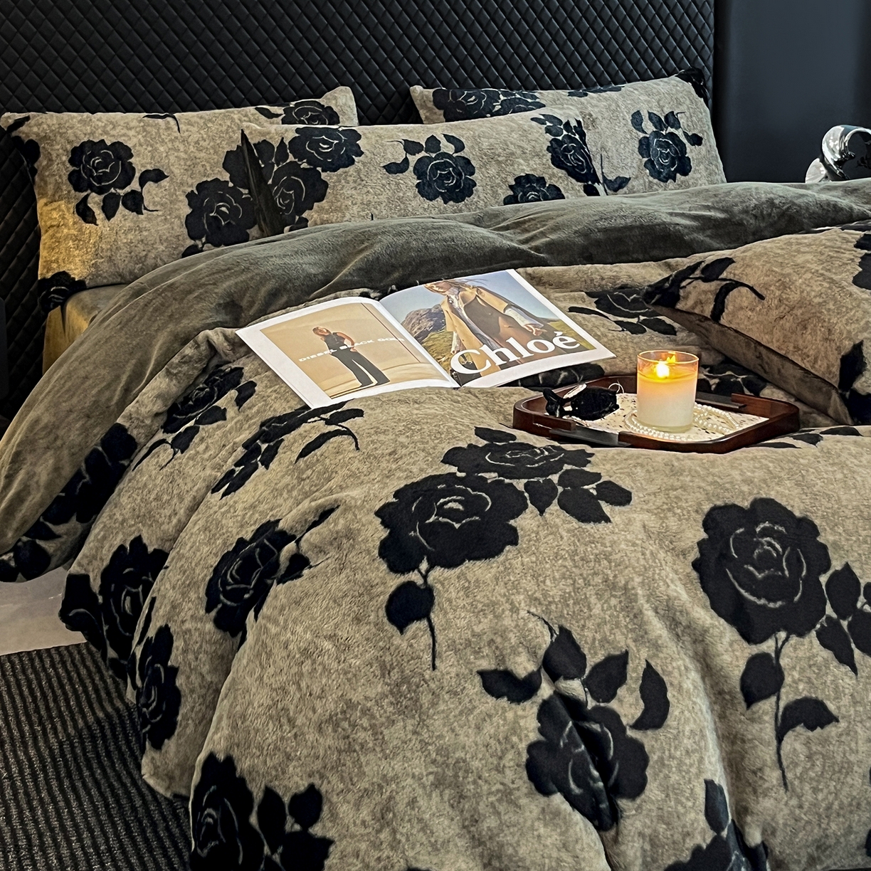 91家纺网 家纺一手货源 找家纺 （总）民新家纺 2025新款兔毛绒印花简约款四件套