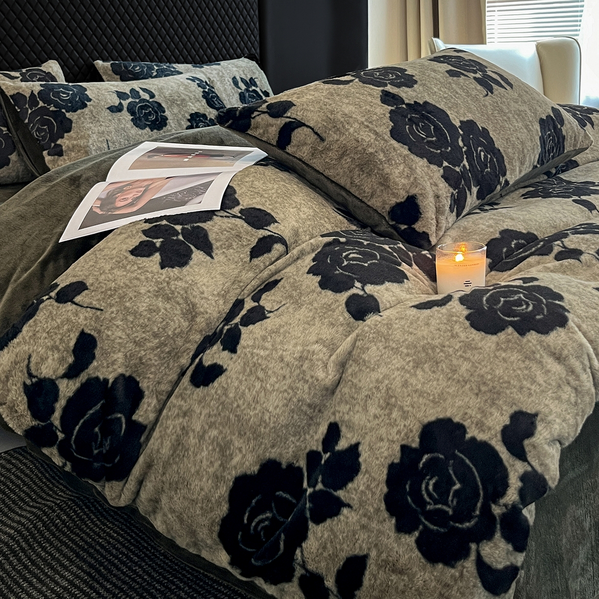 91家纺网 家纺一手货源 找家纺 （总）民新家纺 2025新款兔毛绒印花简约款四件套