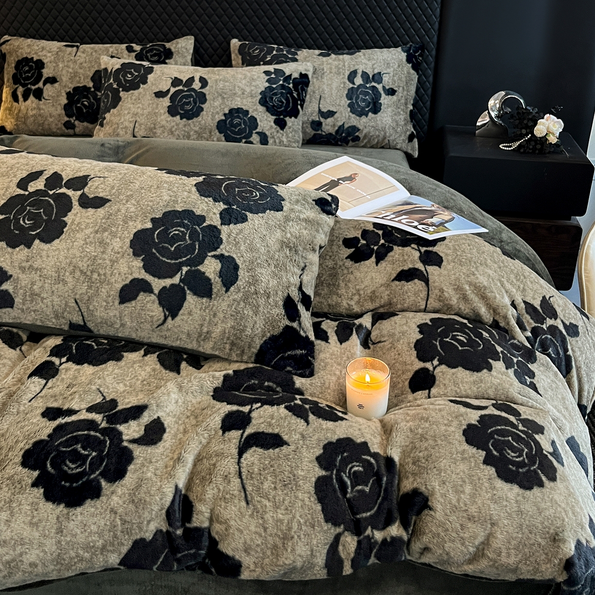 91家纺网 家纺一手货源 找家纺 （总）民新家纺 2025新款兔毛绒印花简约款四件套