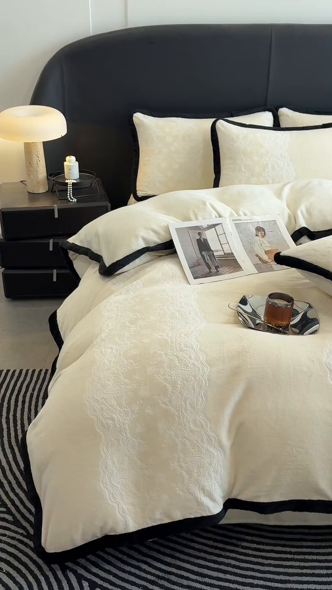 91家纺网 家纺一手货源 找家纺 典曼家纺 2025新款A类宽包边雕花绒四件套 花样年华