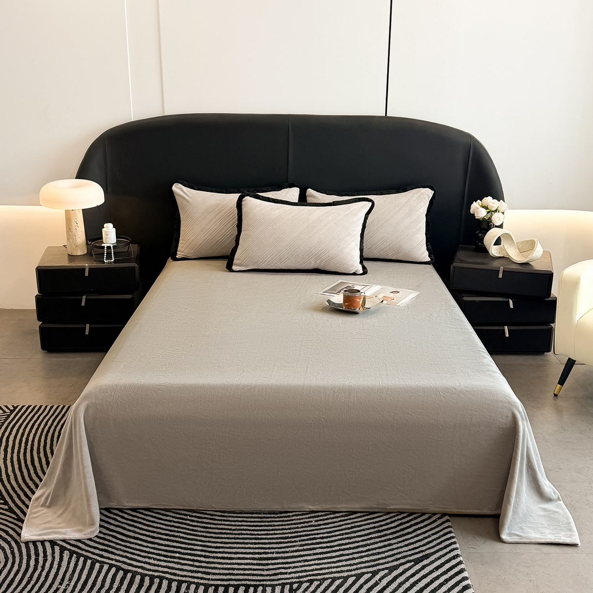 91家纺网 家纺一手货源 找家纺 典曼家纺 2025新款A类宽包边雕花绒四件套 简雅印象