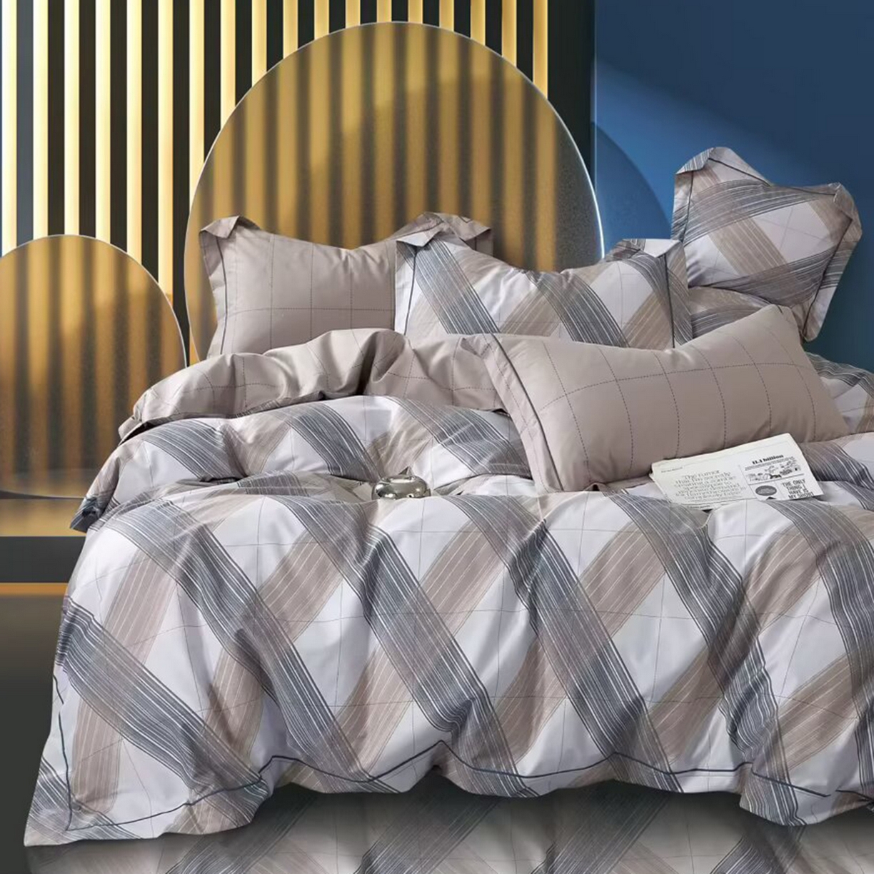 91家纺网 家纺一手货源 找家纺 （总）未来家居 JAMES KELLY （铂金凯丽）2025新款40支13376全棉印染铂金长绒棉四件套