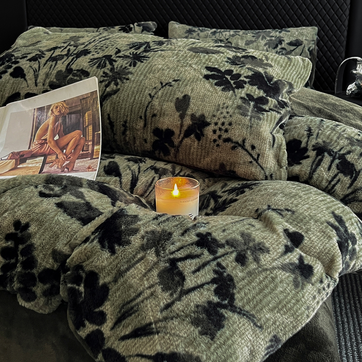 91家纺网 家纺一手货源 找家纺 民新家纺 2025新款兔毛绒印花简约款四件套 简约款-芳华