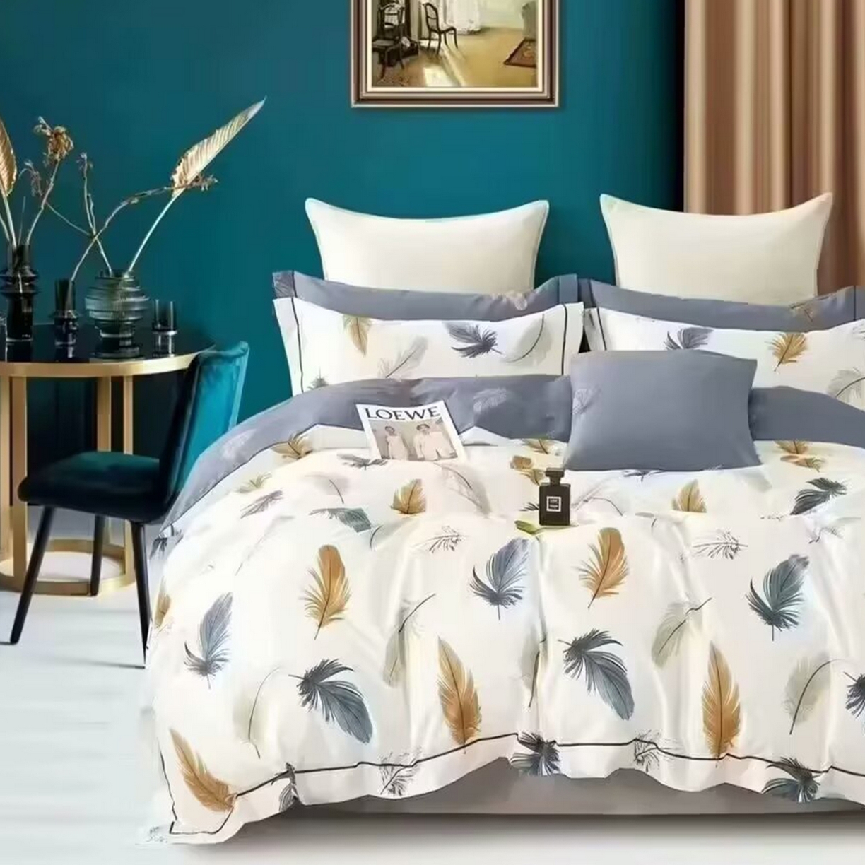 91家纺网 家纺一手货源 找家纺 （总）未来家居 JAMES KELLY （铂金凯丽）2025新款40支13376全棉印染铂金长绒棉四件套