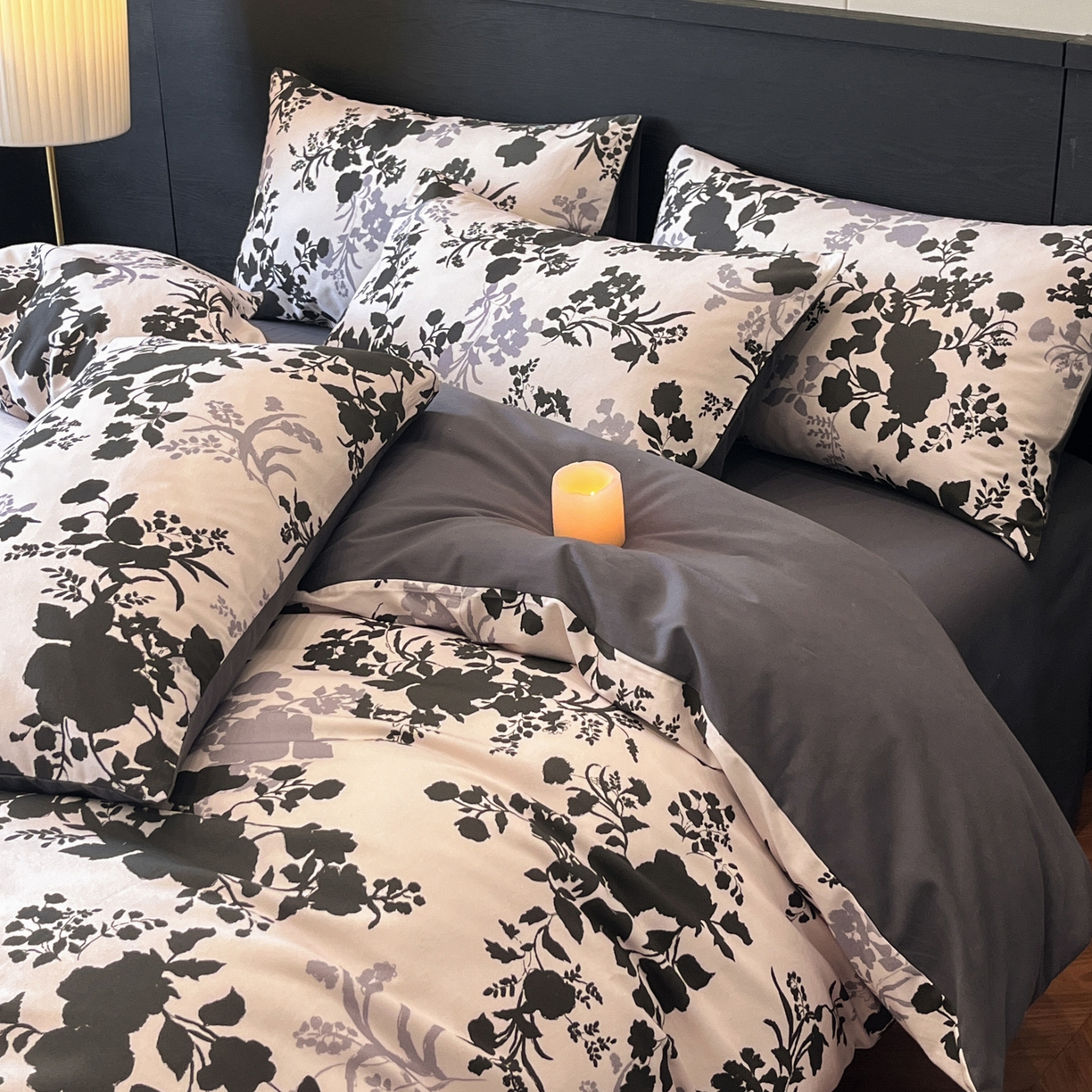 91家纺网 家纺一手货源 找家纺 典曼家纺 2025新品法式复古全棉A类磨毛四件套 花知语