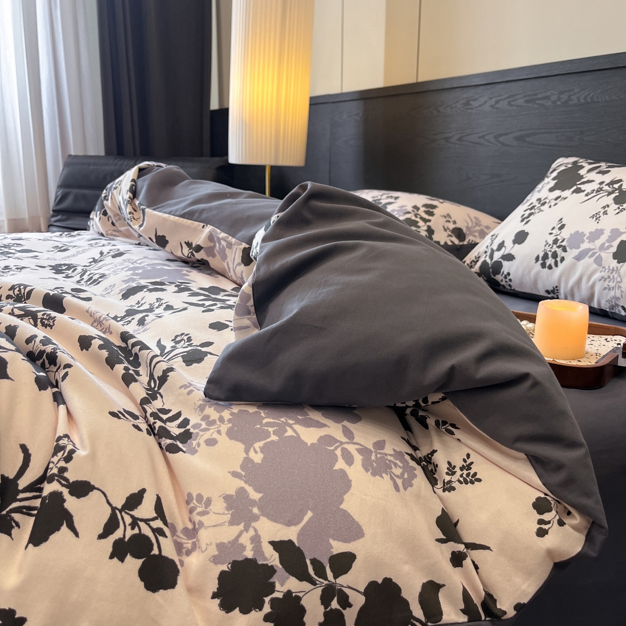 91家纺网 家纺一手货源 找家纺 典曼家纺 2025新品法式复古全棉A类磨毛四件套 花知语