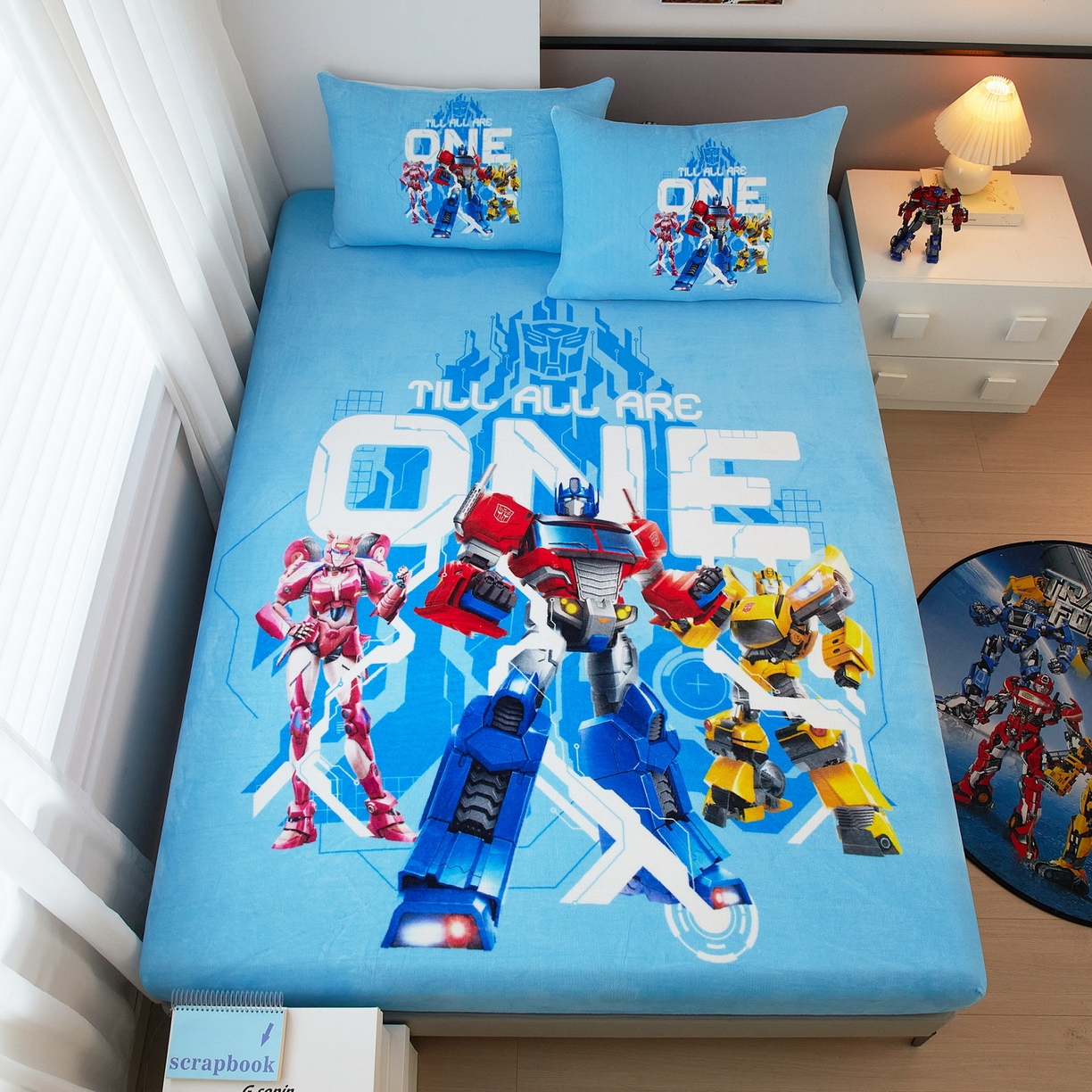 91家纺网 家纺一手货源 找家纺 （总）蘭菲家纺 2025新款高克重亲肤保暖牛奶绒单品床笠-变形金刚