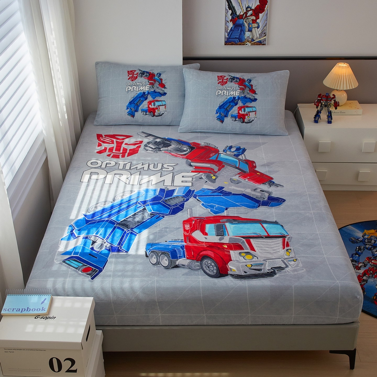 91家纺网 家纺一手货源 找家纺 蘭菲家纺 2025新款高克重亲肤保暖牛奶绒单品床笠-变形金刚 6号