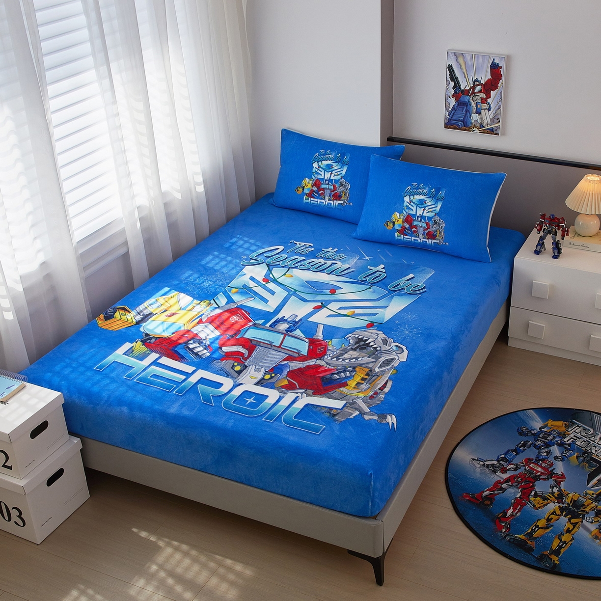 91家纺网 家纺一手货源 找家纺 蘭菲家纺 2025新款高克重亲肤保暖牛奶绒单品床笠-变形金刚 7号