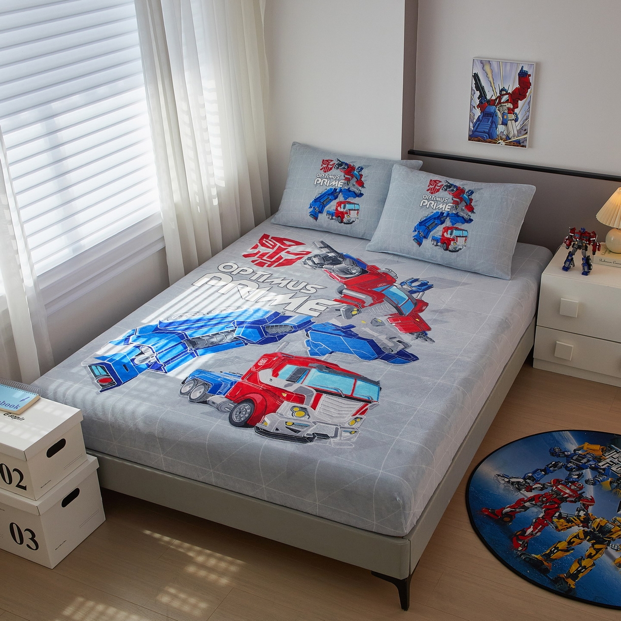 91家纺网 家纺一手货源 找家纺 蘭菲家纺 2025新款高克重亲肤保暖牛奶绒单品床笠-变形金刚 6号