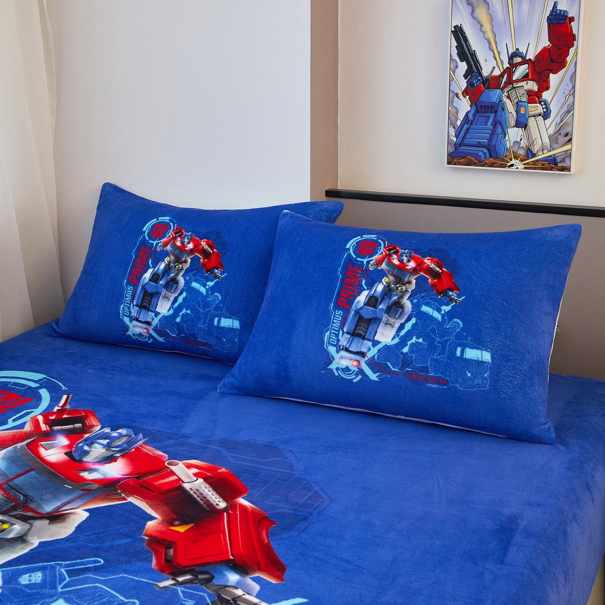 91家纺网 家纺一手货源 找家纺 蘭菲家纺 2025新款高克重亲肤保暖牛奶绒单品床笠-变形金刚 12号