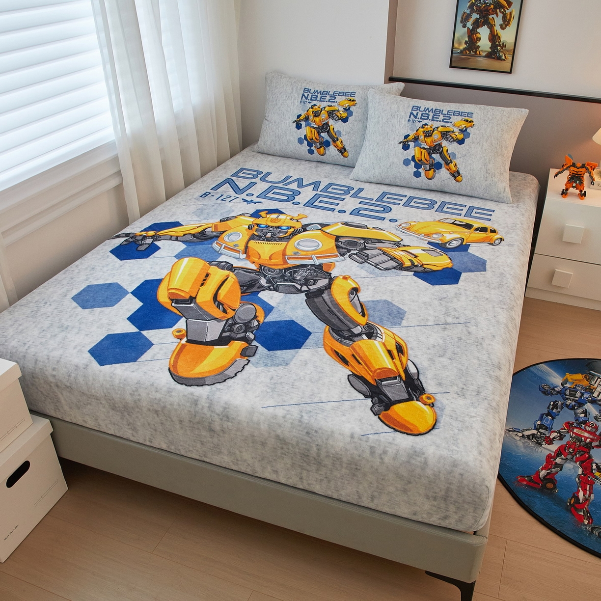 91家纺网 家纺一手货源 找家纺 蘭菲家纺 2025新款高克重亲肤保暖牛奶绒单品床笠-变形金刚 4号