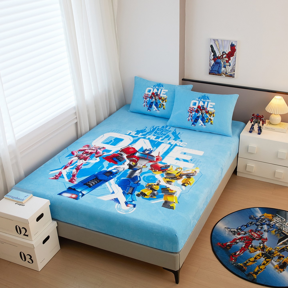 91家纺网 家纺一手货源 找家纺 蘭菲家纺 2025新款高克重亲肤保暖牛奶绒单品床笠-变形金刚 1号