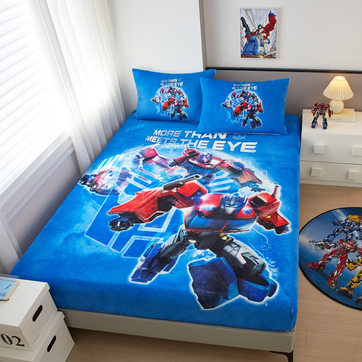 91家纺网 家纺一手货源 找家纺 蘭菲家纺 2025新款高克重亲肤保暖牛奶绒单品床笠-变形金刚 14号