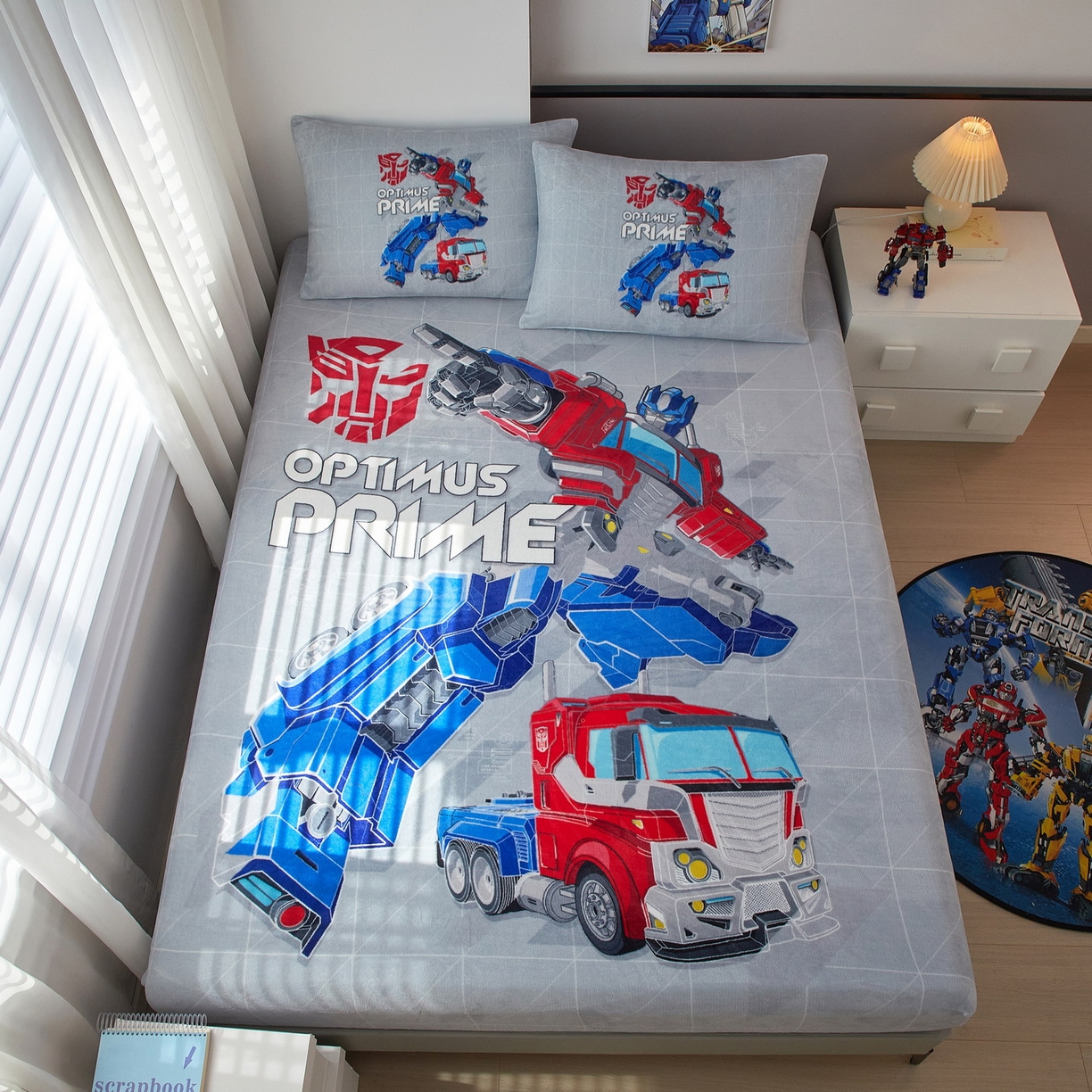 91家纺网 家纺一手货源 找家纺 蘭菲家纺 2025新款高克重亲肤保暖牛奶绒单品床笠-变形金刚 6号