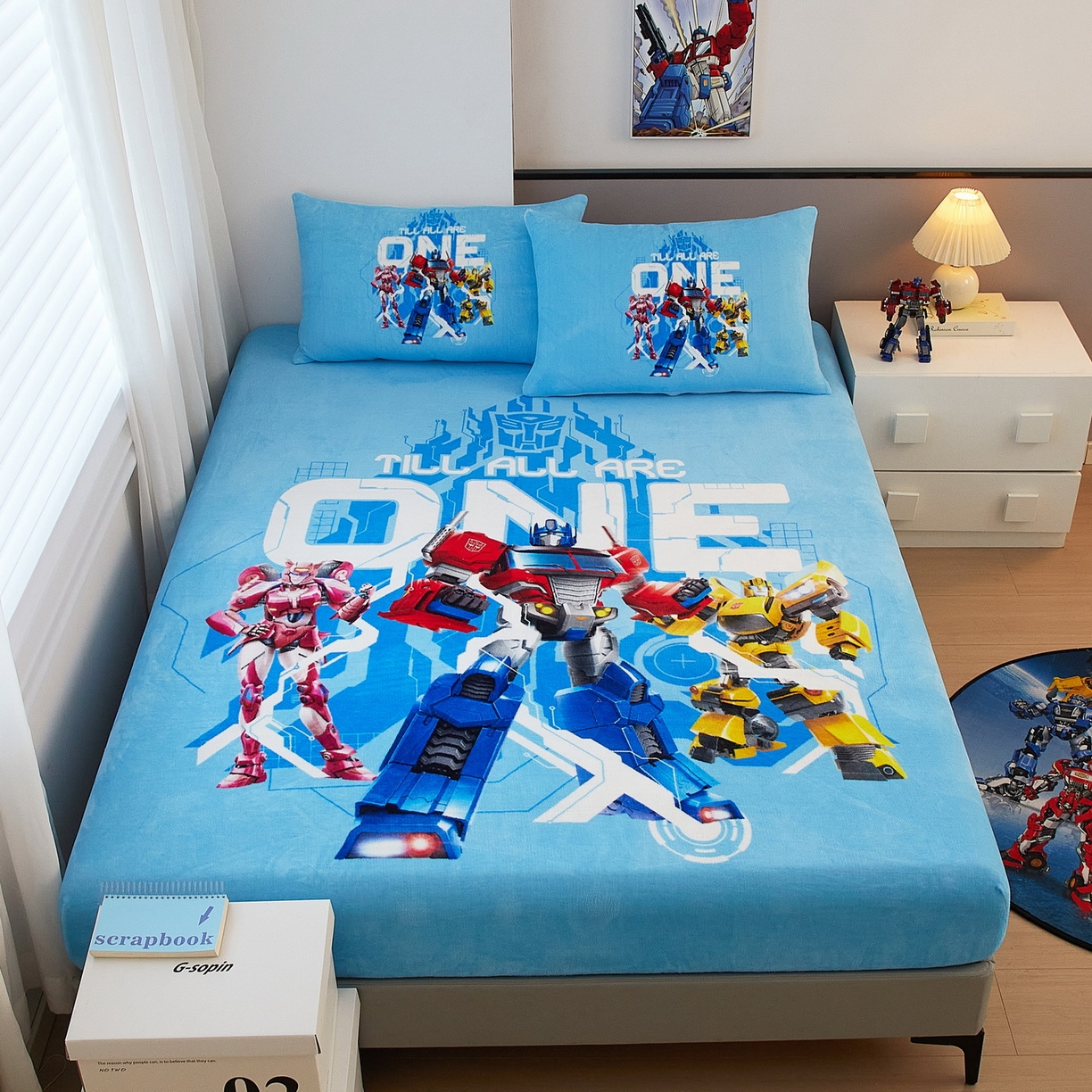 蘭菲家纺 2025新款高克重亲肤保暖牛奶绒单品床笠-变形金刚 1号