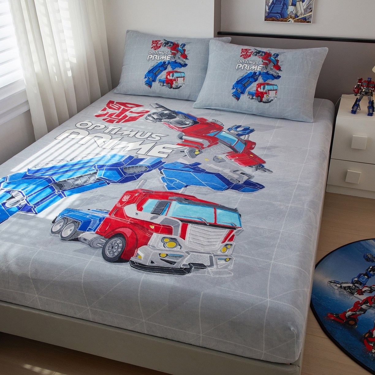 91家纺网 家纺一手货源 找家纺 蘭菲家纺 2025新款高克重亲肤保暖牛奶绒单品床笠-变形金刚 6号