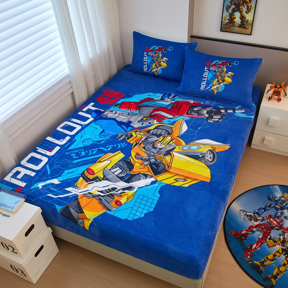 91家纺网 家纺一手货源 找家纺 蘭菲家纺 2025新款高克重亲肤保暖牛奶绒单品床笠-变形金刚 10号