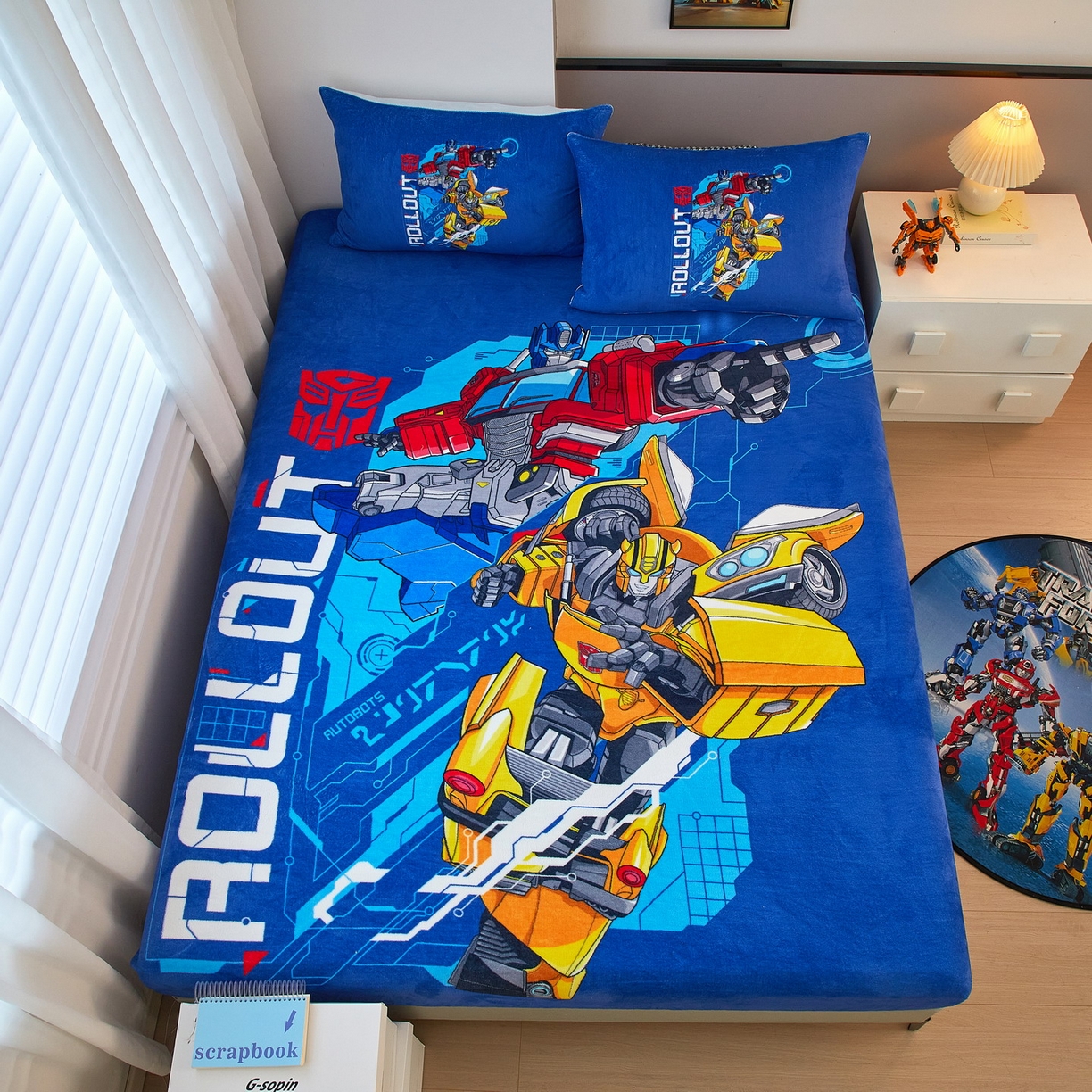 91家纺网 家纺一手货源 找家纺 蘭菲家纺 2025新款高克重亲肤保暖牛奶绒单品床笠-变形金刚 10号