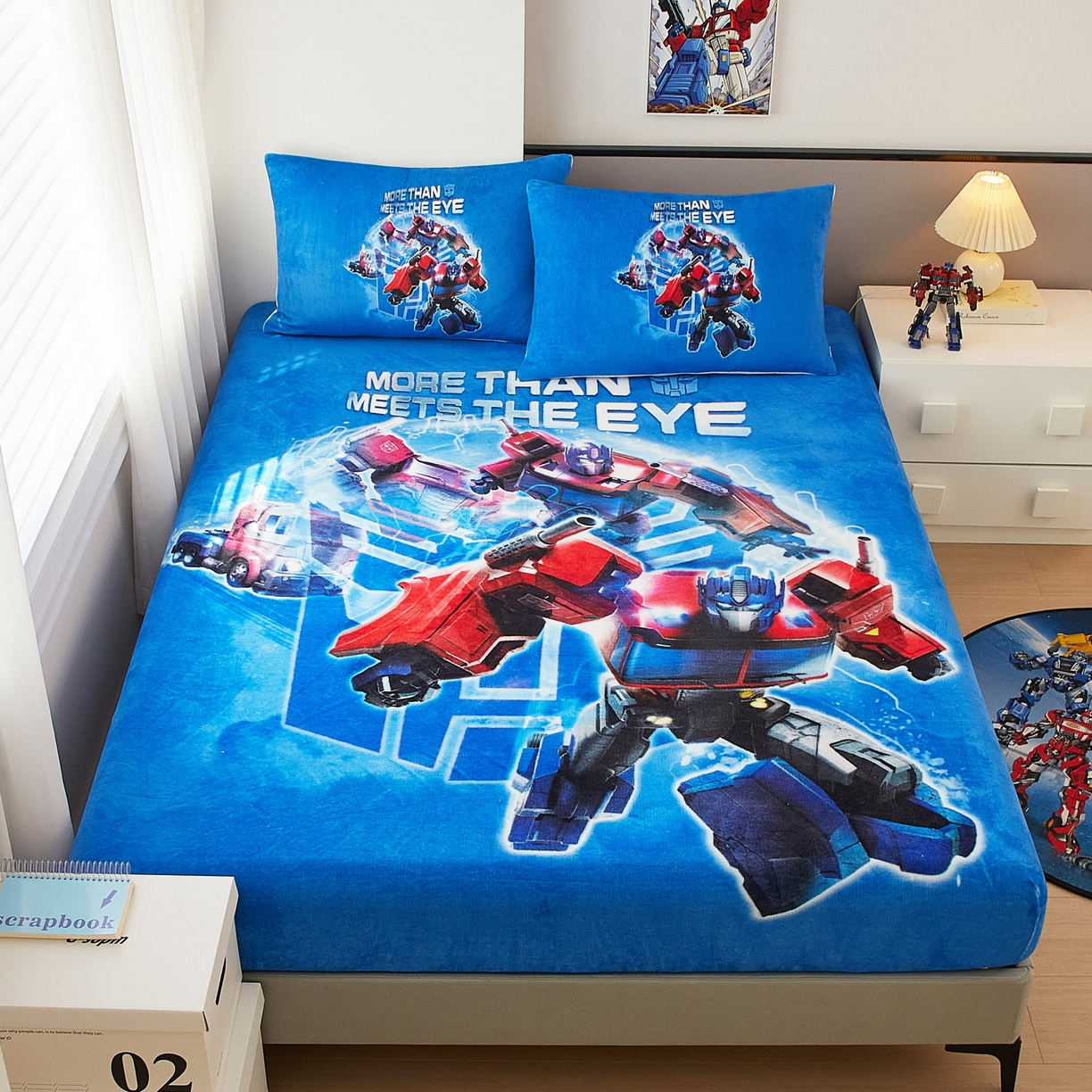 蘭菲家纺 2025新款高克重亲肤保暖牛奶绒单品床笠-变形金刚 14号