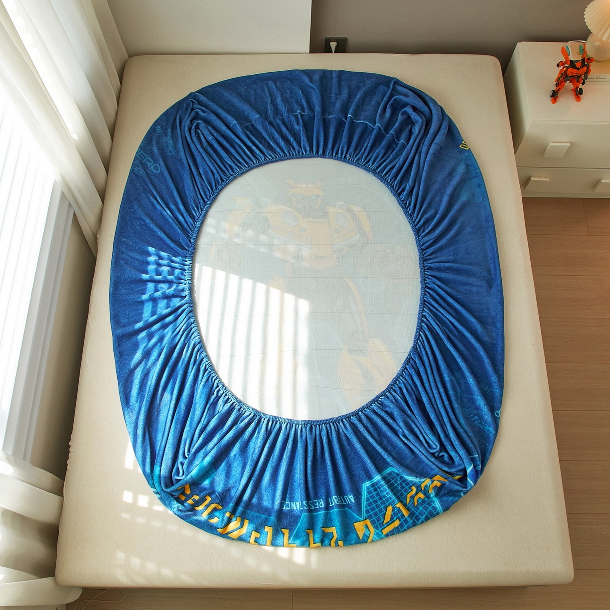 91家纺网 家纺一手货源 找家纺 蘭菲家纺 2025新款高克重亲肤保暖牛奶绒单品床笠-变形金刚 11号