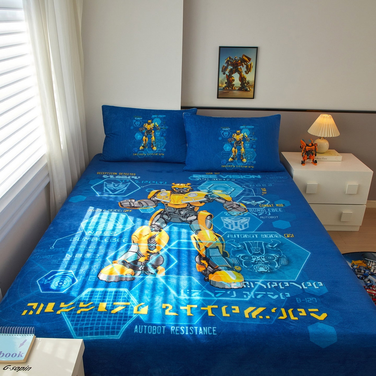 91家纺网 家纺一手货源 找家纺 蘭菲家纺 2025新款高克重亲肤保暖牛奶绒单品床笠-变形金刚 11号