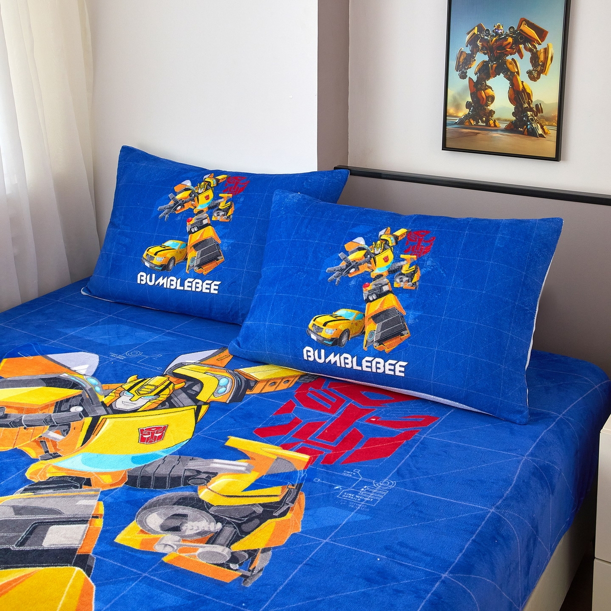 91家纺网 家纺一手货源 找家纺 蘭菲家纺 2025新款高克重亲肤保暖牛奶绒单品床笠-变形金刚 9号