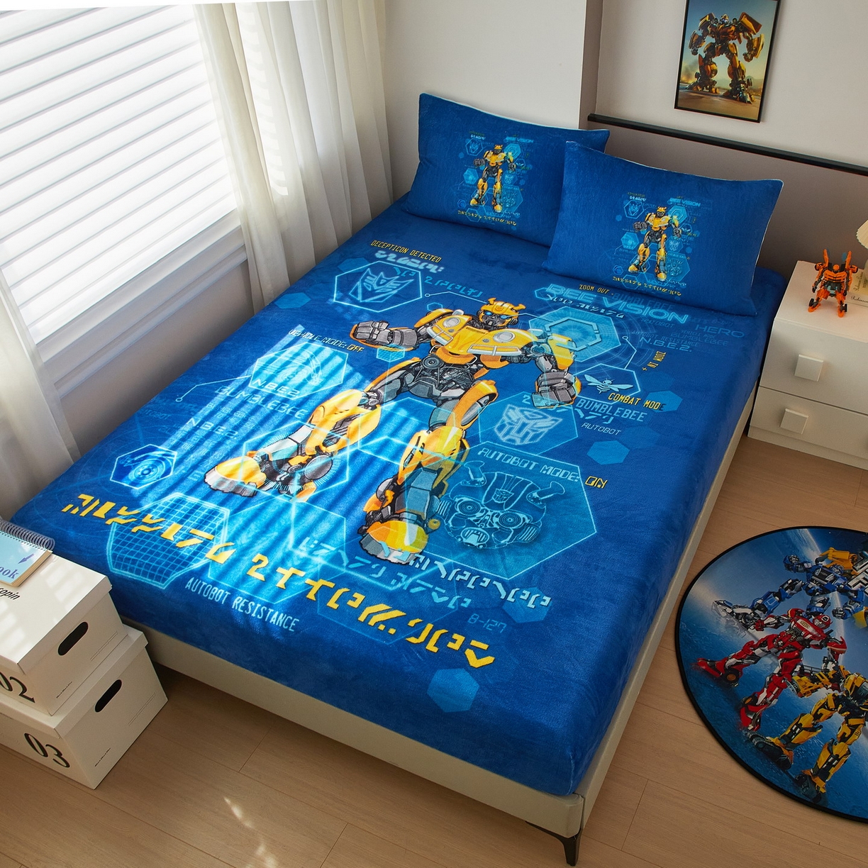 91家纺网 家纺一手货源 找家纺 蘭菲家纺 2025新款高克重亲肤保暖牛奶绒单品床笠-变形金刚 11号