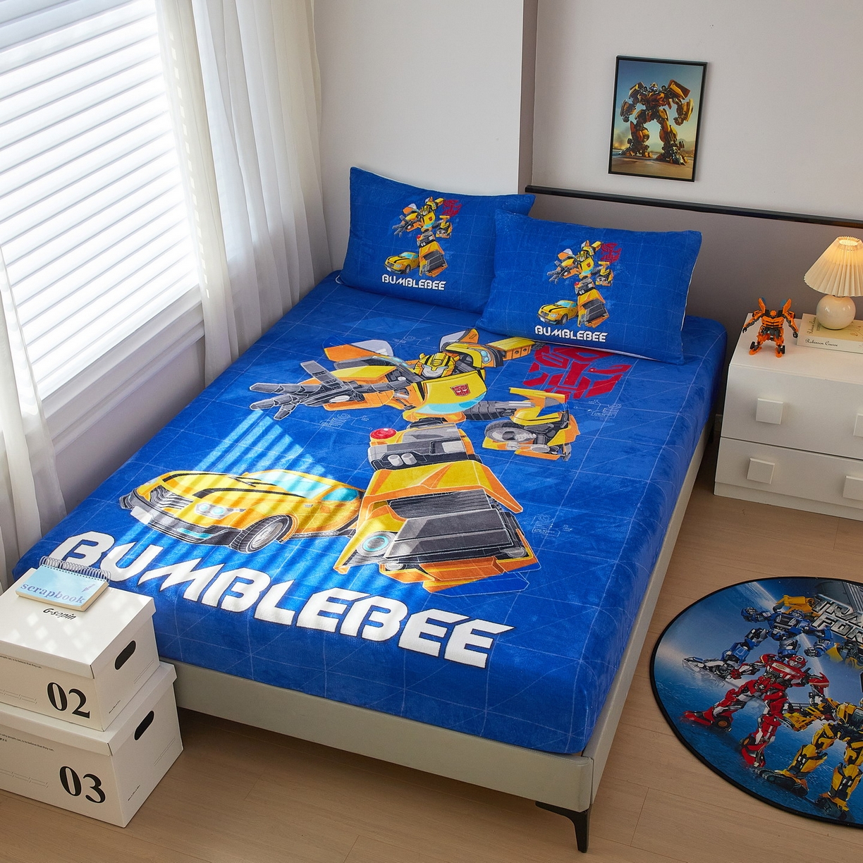 91家纺网 家纺一手货源 找家纺 蘭菲家纺 2025新款高克重亲肤保暖牛奶绒单品床笠-变形金刚 9号