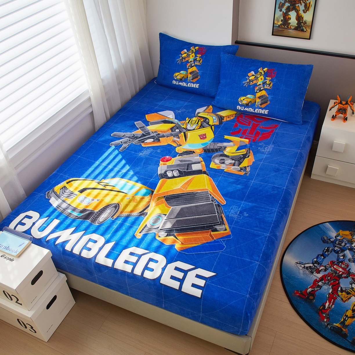 91家纺网 家纺一手货源 找家纺 蘭菲家纺 2025新款高克重亲肤保暖牛奶绒单品床笠-变形金刚 9号