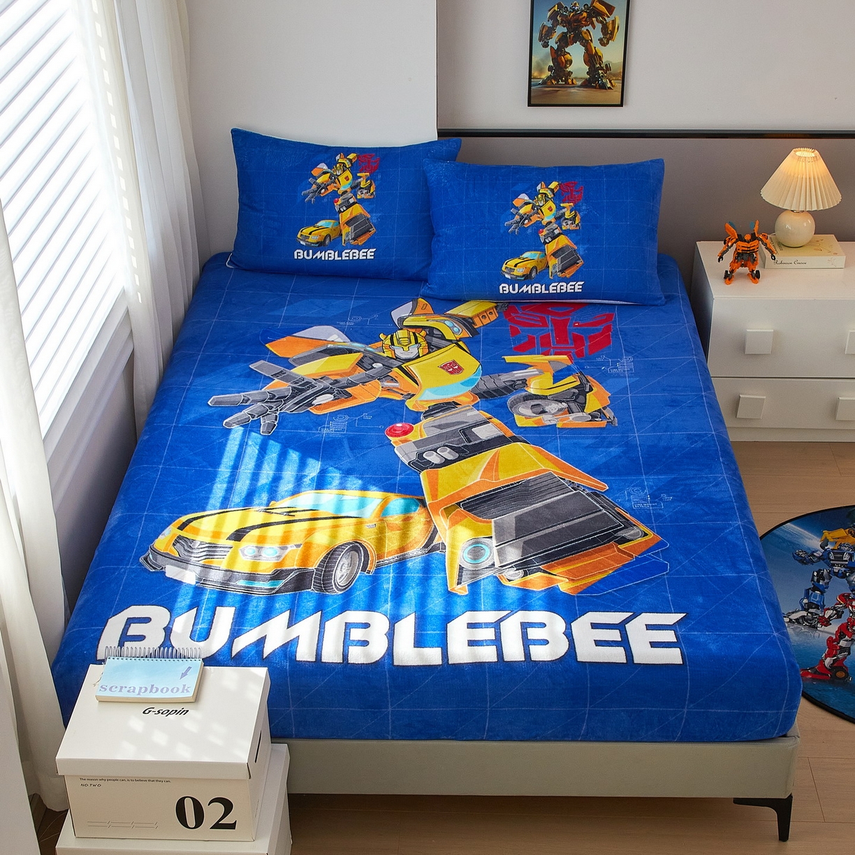 蘭菲家纺 2025新款高克重亲肤保暖牛奶绒单品床笠-变形金刚 9号