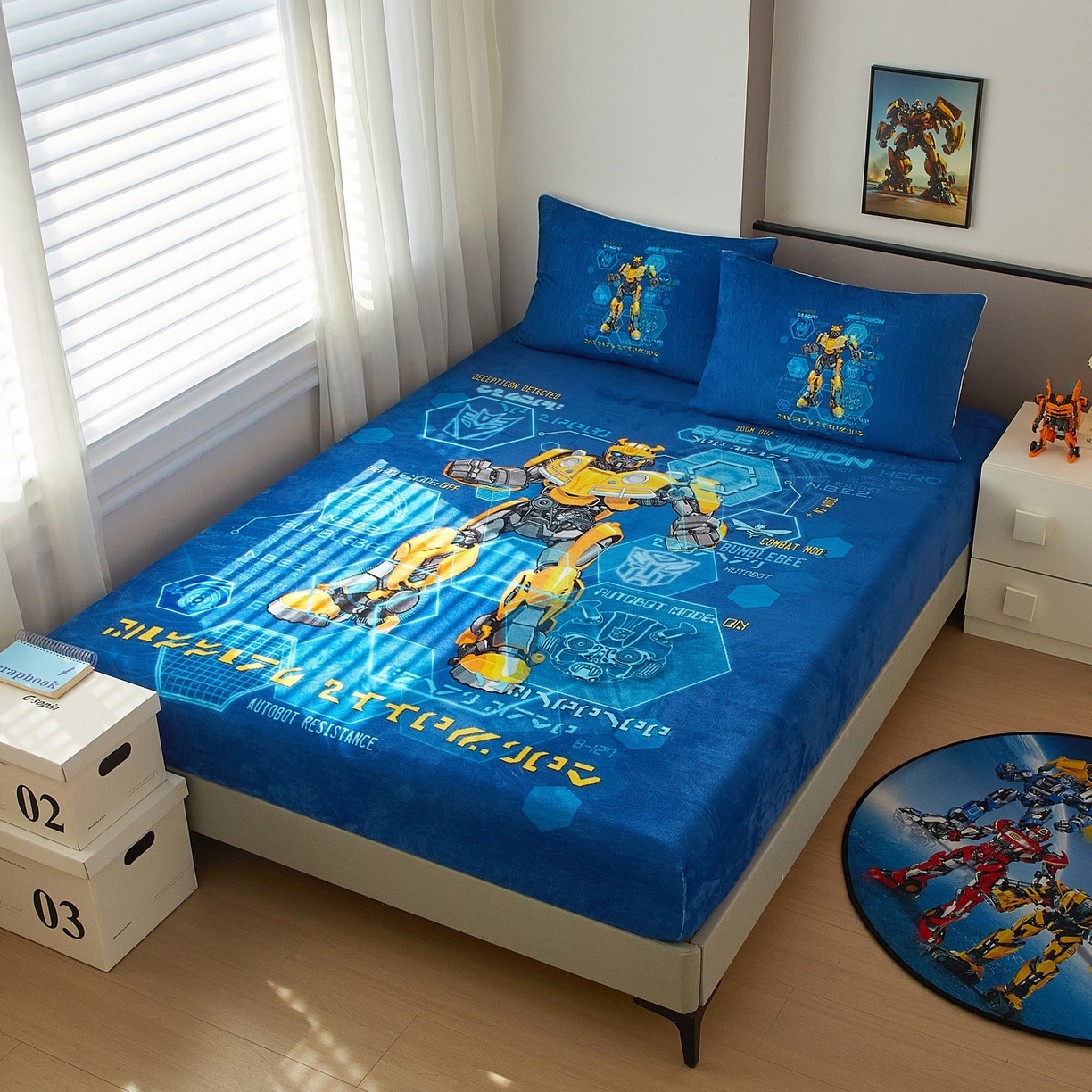 91家纺网 家纺一手货源 找家纺 蘭菲家纺 2025新款高克重亲肤保暖牛奶绒单品床笠-变形金刚 11号