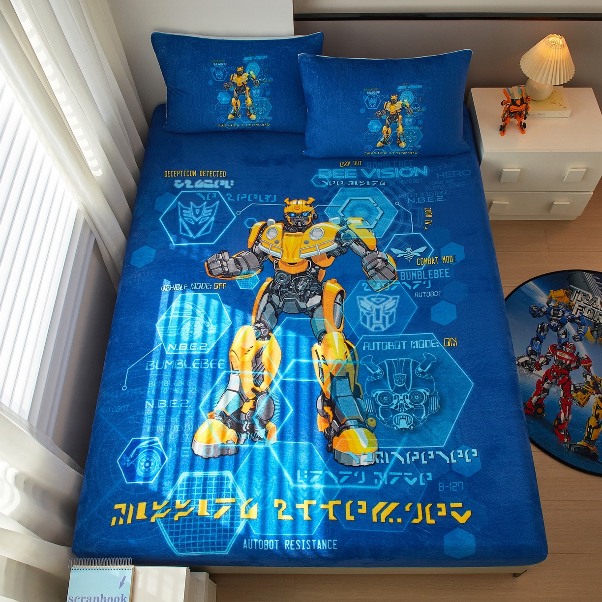 91家纺网 家纺一手货源 找家纺 蘭菲家纺 2025新款高克重亲肤保暖牛奶绒单品床笠-变形金刚 11号