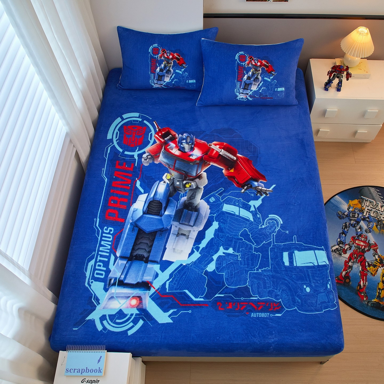 91家纺网 家纺一手货源 找家纺 蘭菲家纺 2025新款高克重亲肤保暖牛奶绒单品床笠-变形金刚 12号