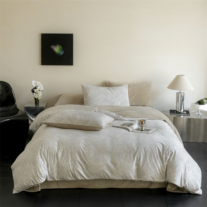 91家纺网 家纺一手货源 找家纺 （总）ONE TWO ONE 121 2025新款轻奢新法式德芙绒宝宝绒婴儿绒短毛绒牛奶绒四件套床单被套-盛仕顿