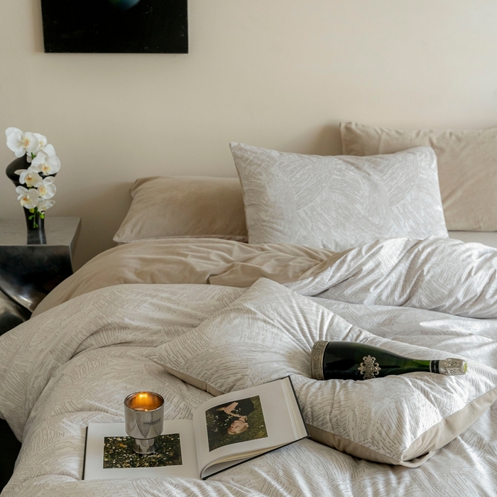 91家纺网 家纺一手货源 找家纺 （总）ONE TWO ONE 121 2025新款轻奢新法式德芙绒宝宝绒婴儿绒短毛绒牛奶绒四件套床单被套-盛仕顿