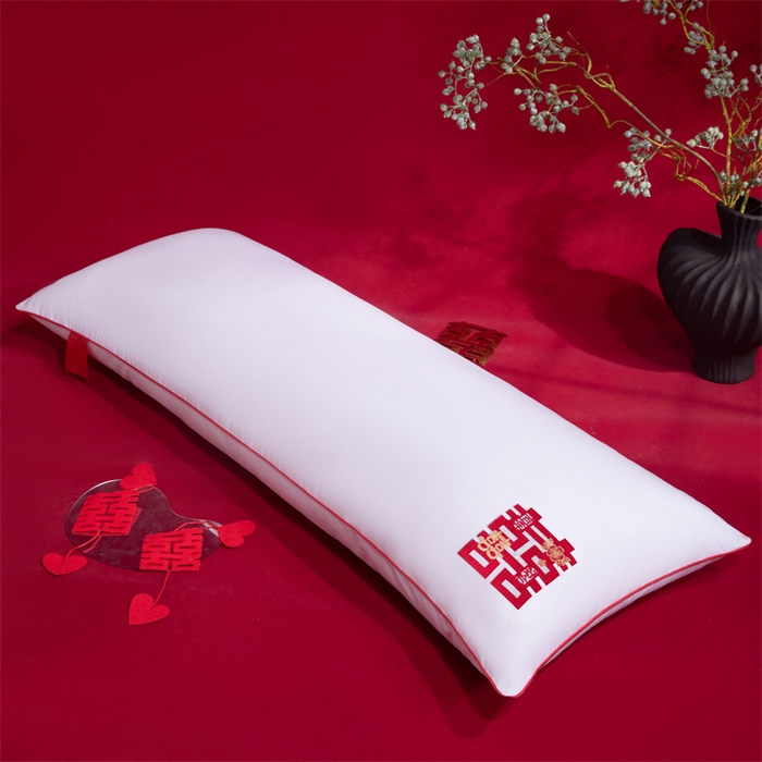91家纺网 家纺一手货源 找家纺 （总）仁宇枕业 2025新款新品新人大红结婚喜庆富贵喜事婚庆舒适枕系列多规格单人双人长枕头枕芯
