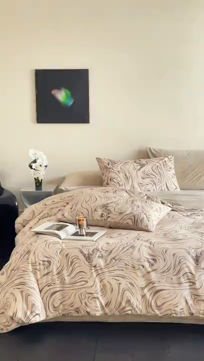 91家纺网 家纺一手货源 找家纺 ONE TWO ONE 121 2025新款轻奢新法式德芙绒宝宝绒婴儿绒短毛绒牛奶绒四件套床单被套-游里【会员-10】 平台控价券后不得低于 258  278 游里-咖