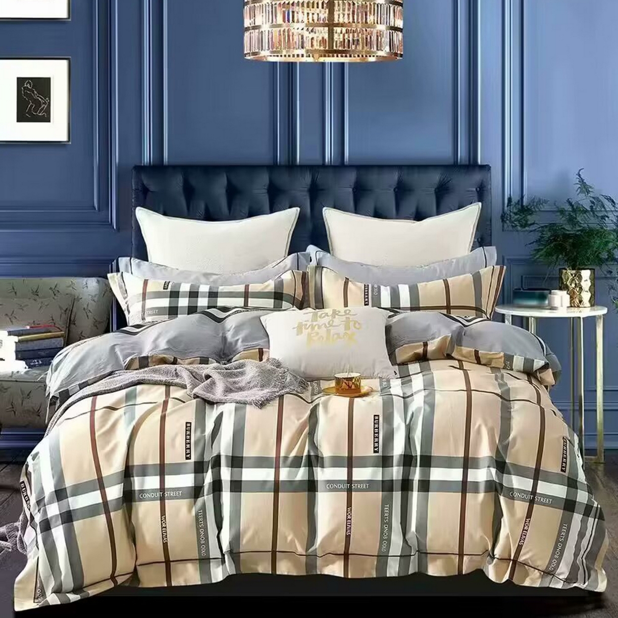 91家纺网 家纺一手货源 找家纺 （总）未来家居 JAMES KELLY （铂金凯丽）2025新款40支13376全棉印染铂金长绒棉四件套-系列5