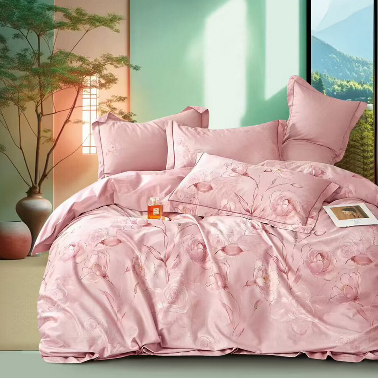 91家纺网 家纺一手货源 找家纺 （总）未来家居 JAMES KELLY （铂金凯丽）2025新款40支13376全棉印染铂金长绒棉四件套-系列5