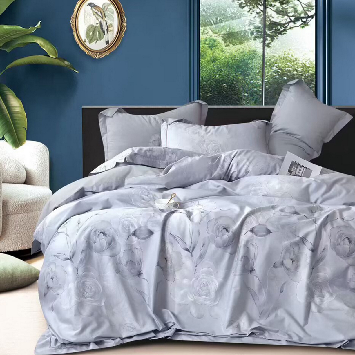 91家纺网 家纺一手货源 找家纺 （总）未来家居 JAMES KELLY （铂金凯丽）2025新款40支13376全棉印染铂金长绒棉四件套-系列5