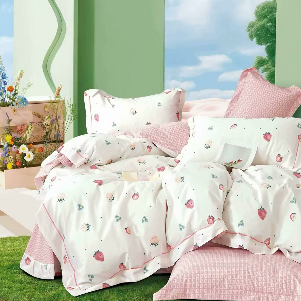 91家纺网 家纺一手货源 找家纺 （总）未来家居 JAMES KELLY （铂金凯丽）2025新款40支13376全棉印染铂金长绒棉四件套-系列5