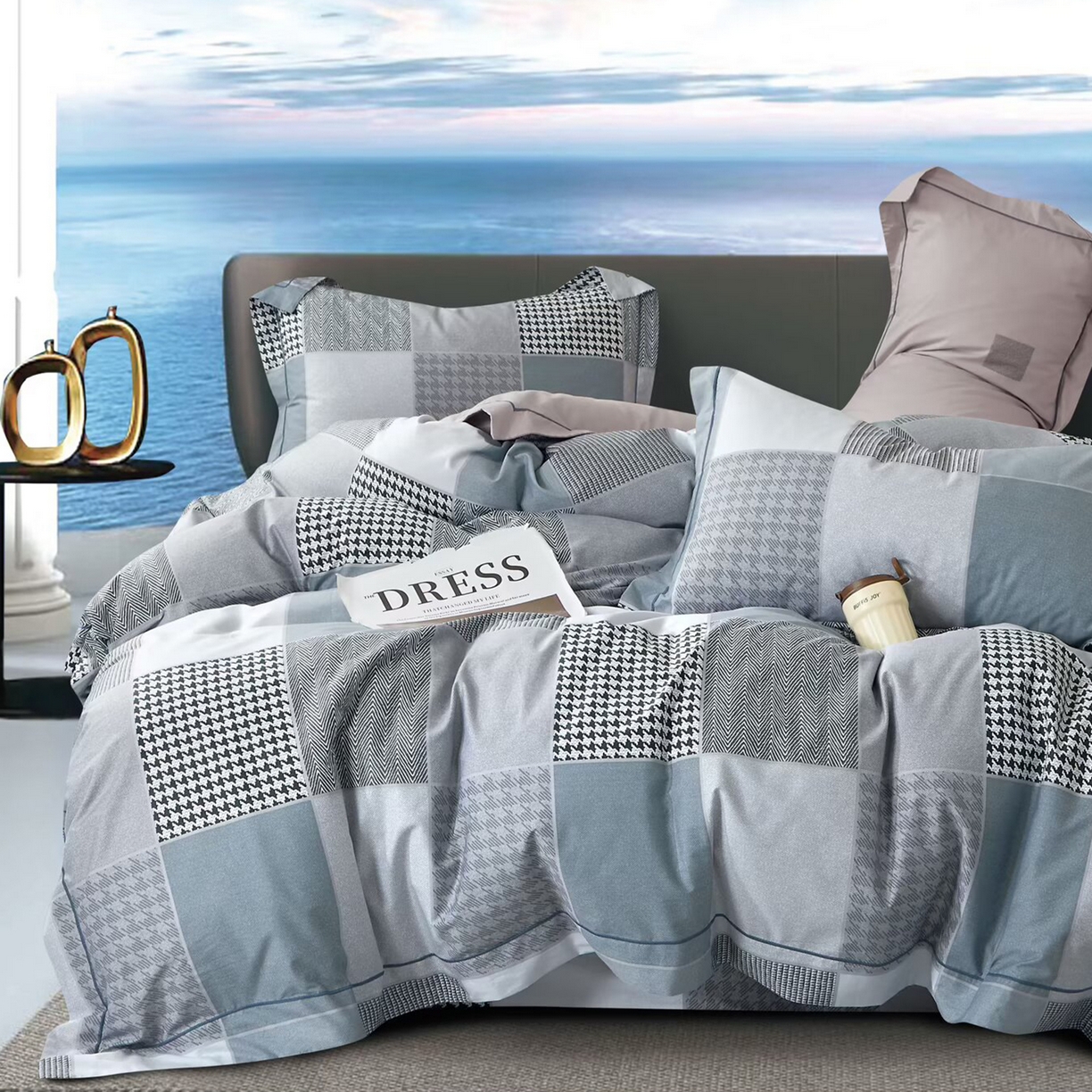 91家纺网 家纺一手货源 找家纺 （总）未来家居 JAMES KELLY （铂金凯丽）2025新款40支13376全棉印染铂金长绒棉四件套-系列5