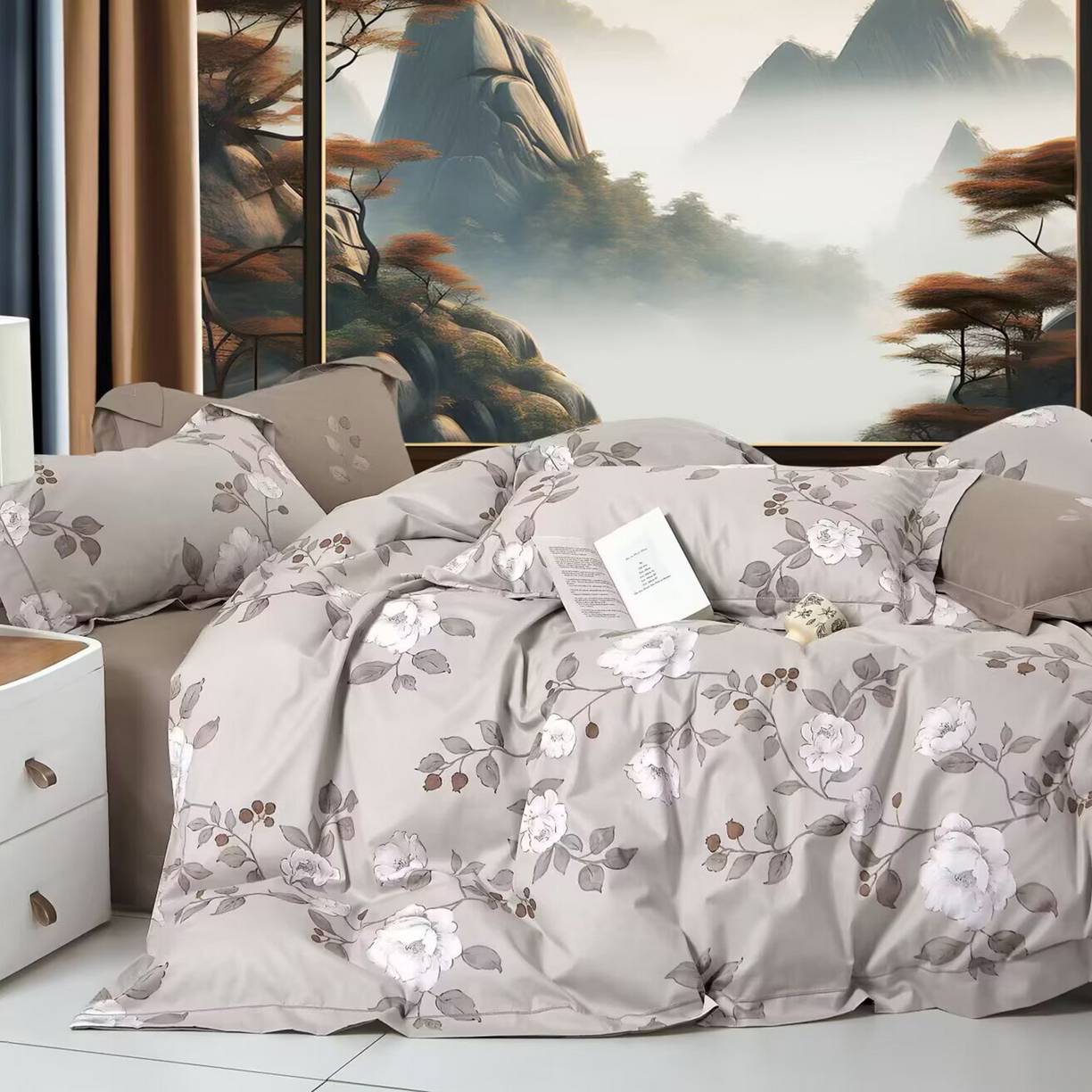 91家纺网 家纺一手货源 找家纺 （总）未来家居 JAMES KELLY （铂金凯丽）2025新款40支13376全棉印染铂金长绒棉四件套-系列5