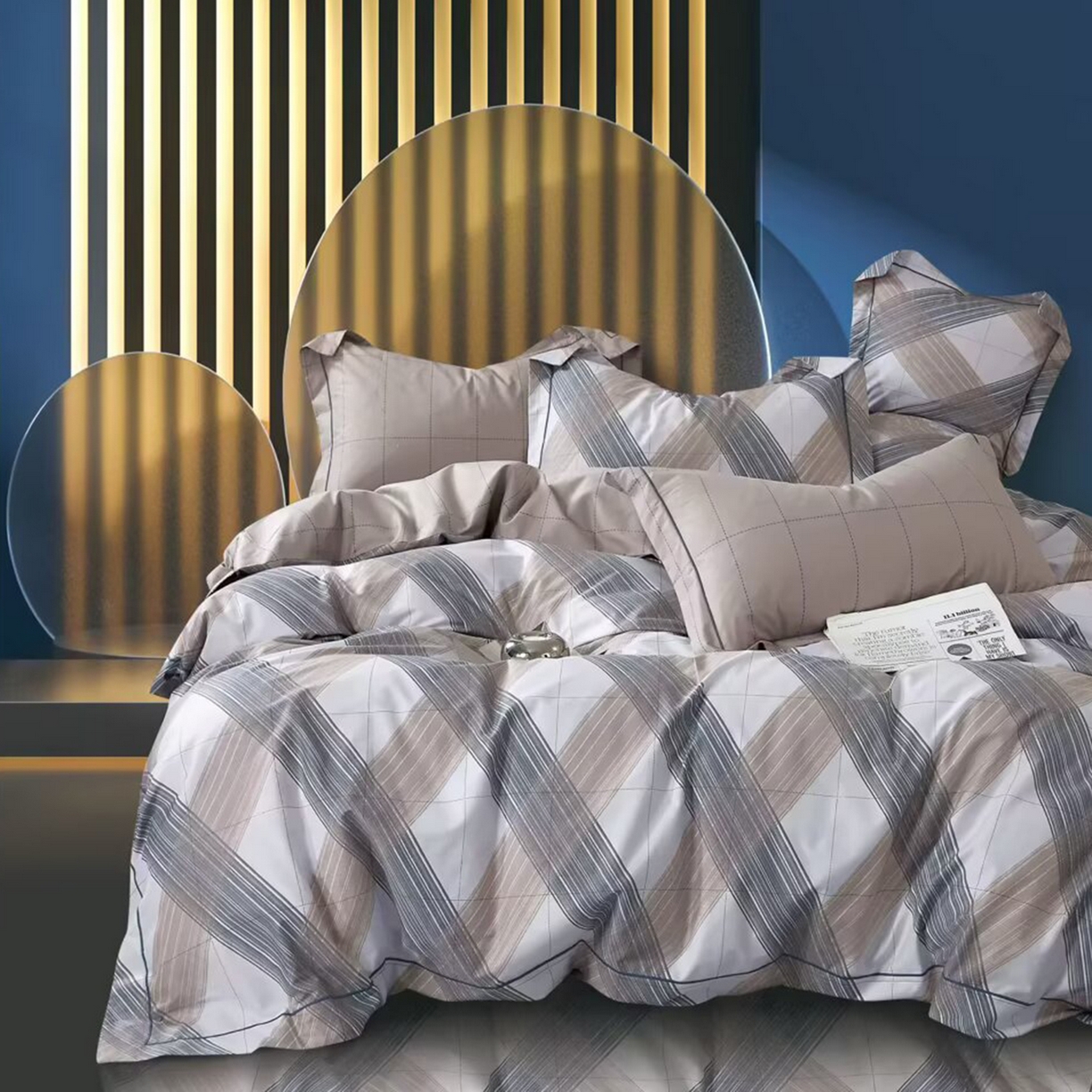 91家纺网 家纺一手货源 找家纺 （总）未来家居 JAMES KELLY （铂金凯丽）2025新款40支13376全棉印染铂金长绒棉四件套-系列5