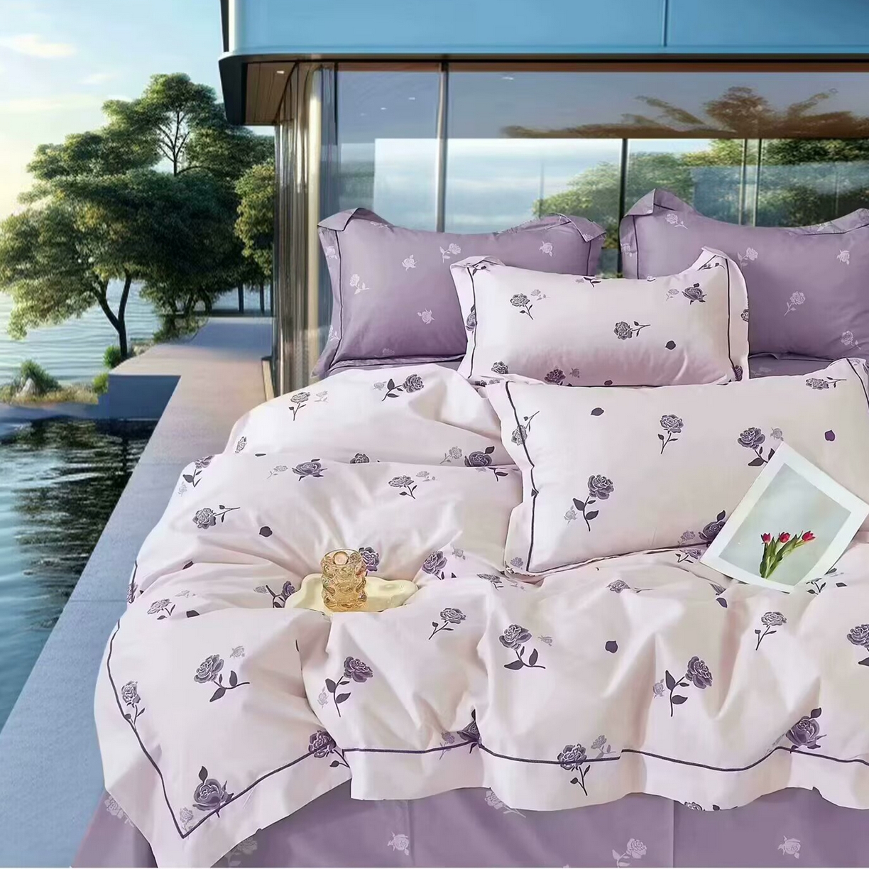 91家纺网 家纺一手货源 找家纺 （总）未来家居 JAMES KELLY （铂金凯丽）2025新款40支13376全棉印染铂金长绒棉四件套-系列5