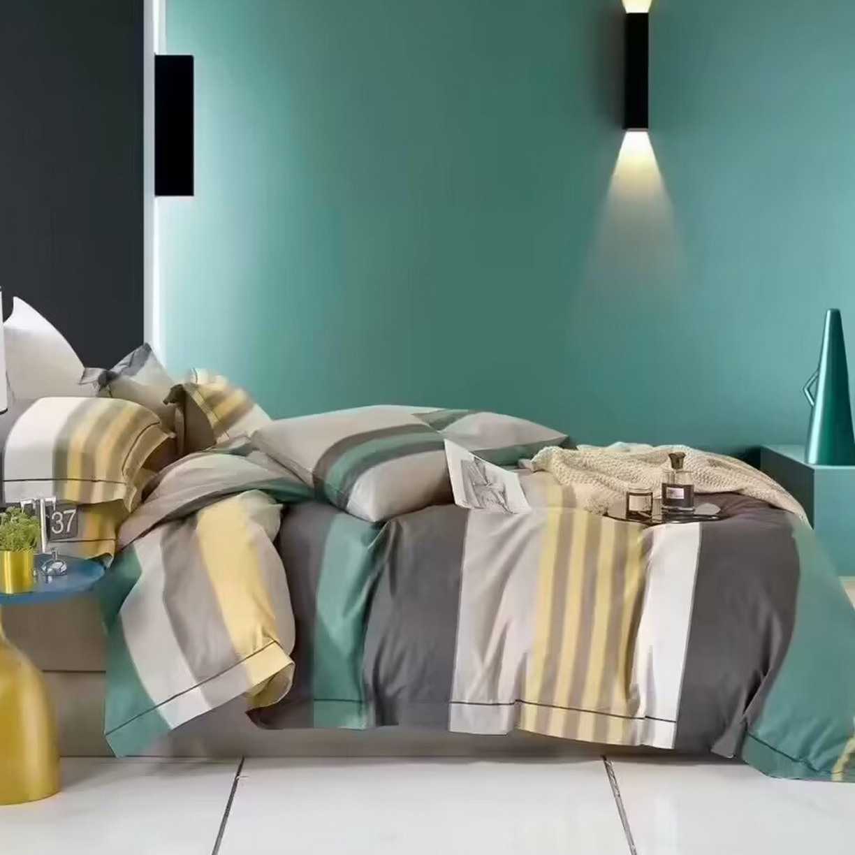 91家纺网 家纺一手货源 找家纺 （总）未来家居 JAMES KELLY （铂金凯丽）2025新款40支13376全棉印染铂金长绒棉四件套-系列5